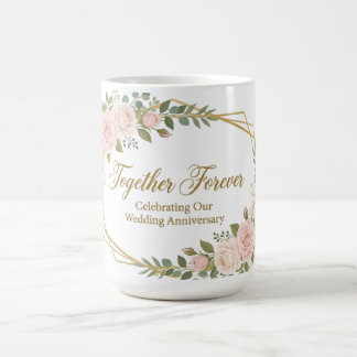 Together Forever Floral Geometric Anniversary Mug