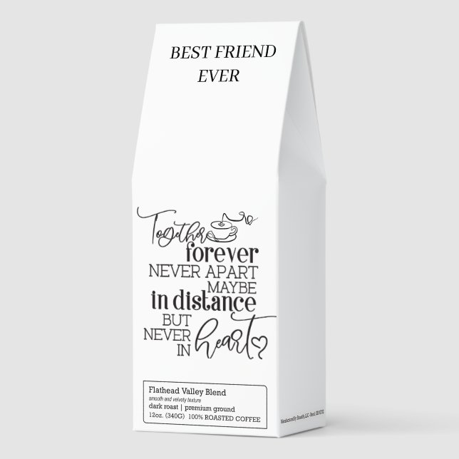 Together Forever Friends friendship line art  Roasted Coffee (Front)