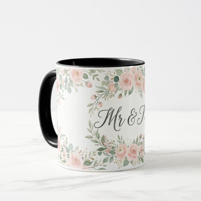 Together Forever Gold Botanical Wedding Mug | Luxu (Front Left)