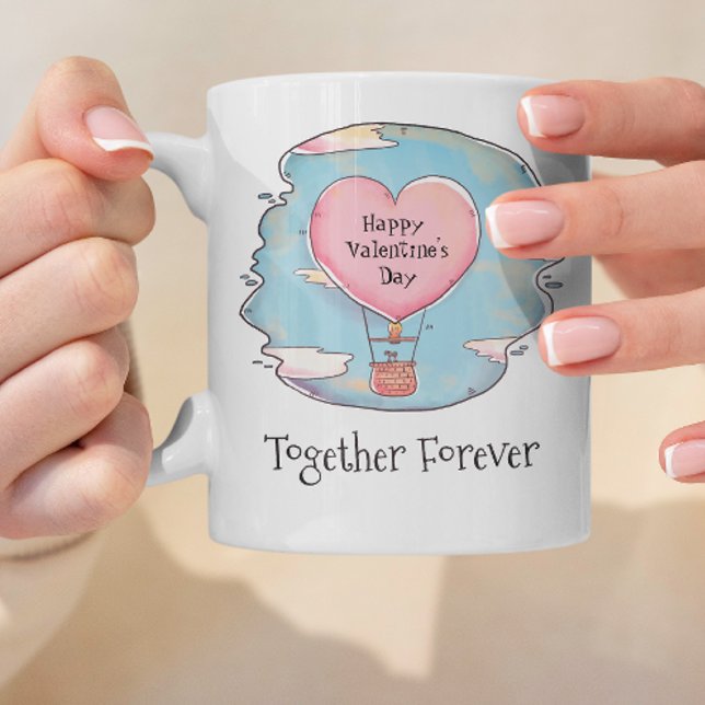 Together Forever Happy Valentines Day Custom Name Coffee Mug (Creator Uploaded)