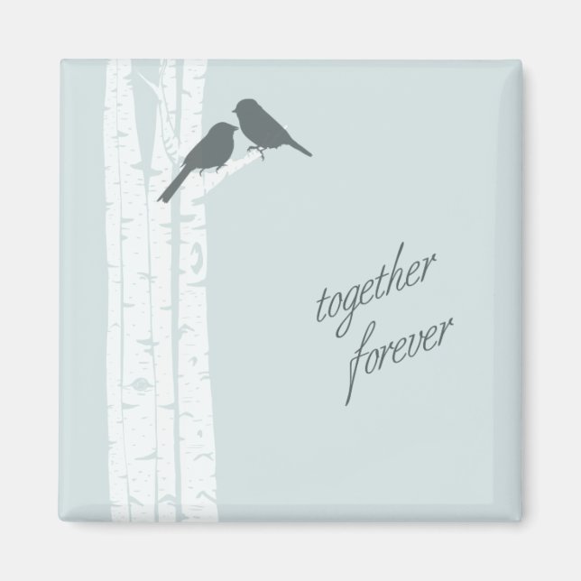 Together Forever Love Birds in a Tree Magnet (Front)