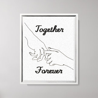 Together Forever Minimalist Line Art Poster Canvas Print