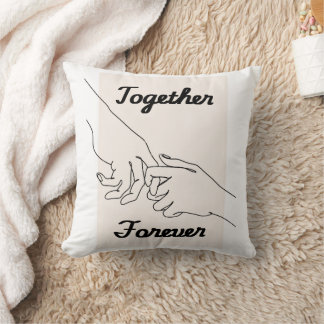 Together Forever Minimalist Line Art Throw Pillow 