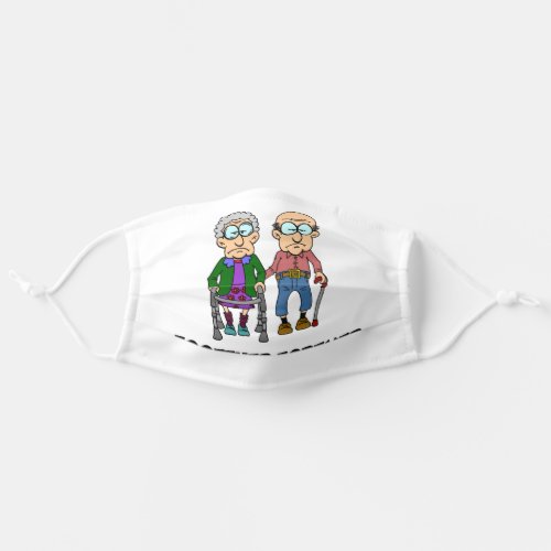 Together Forever Old Couple Cartoon Adult Cloth Face Mask