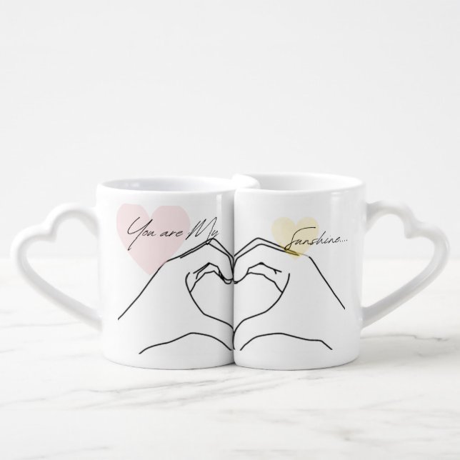"Together Forever: Personalized Half-Heart Cup Set (Front Nesting)
