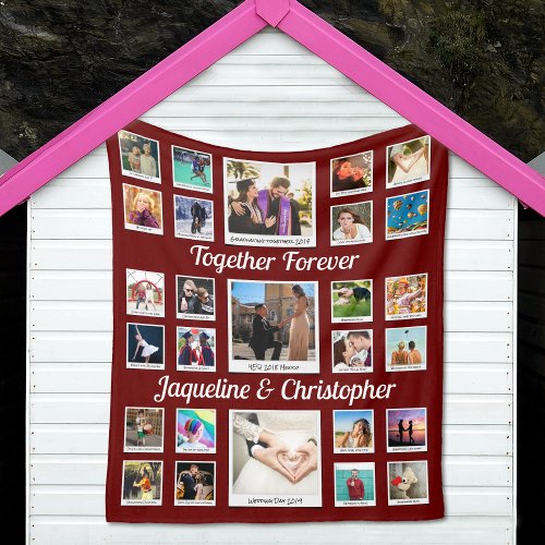 Together Forever Photo Collage Fleece Blanket