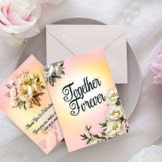 Together Forever Pink and Yellow Sunset Wedding In Invitation
