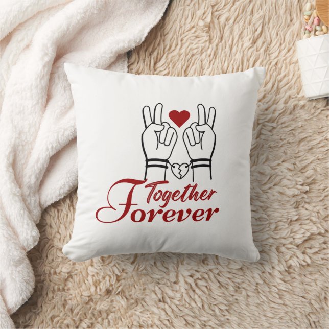 “Together Forever – Romantic Valentine’s Day Coupl Throw Pillow (Blanket)