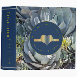 Together Forever Succulent Plant Wedding Album 3 Ring Binder