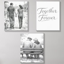 Together Forever Three Image Wall Art Set