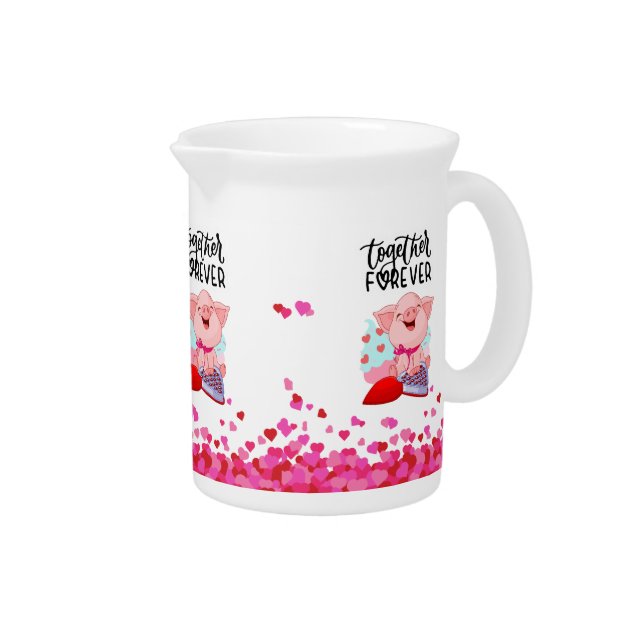 Together Forever Valentines Beverage Pitcher (Right)