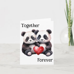 Together Froever Panda pair Holiday Card