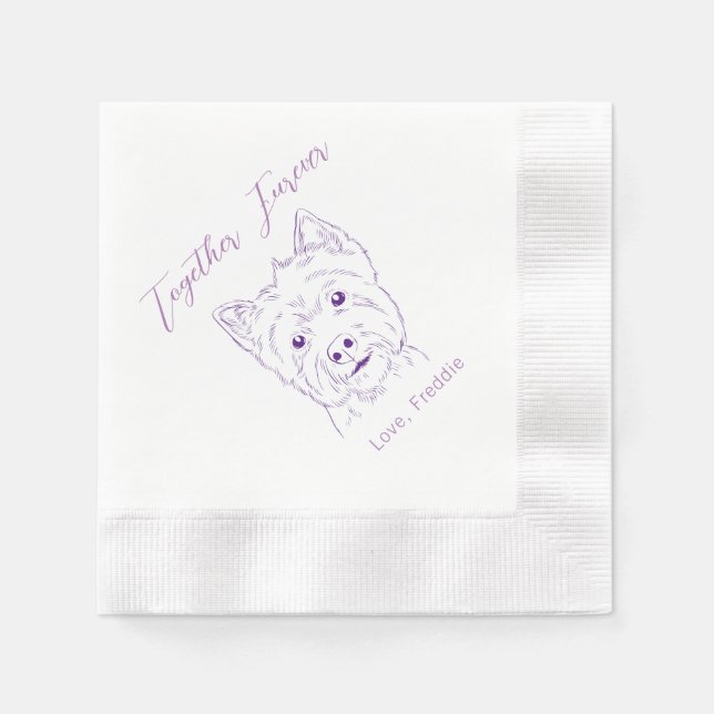 Together Furever Terrier Wedding Napkins (Front)