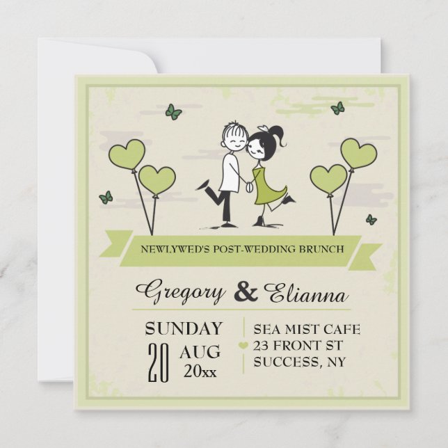 Together (Green) Post Wedding Brunch Invitation (Front)