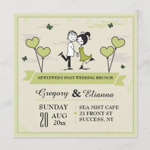 Together (Green) Post Wedding Brunch Invitation