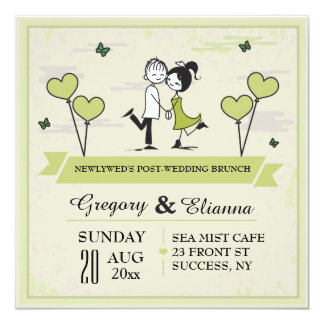 Together (Green) Post Wedding Brunch Invitation