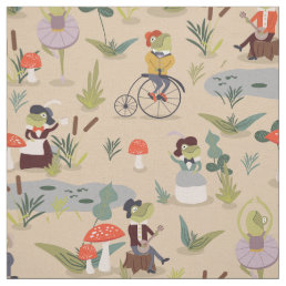 Together in Frog Land Fabric