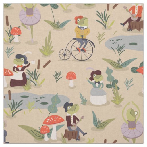 Together in Frog Land Fabric