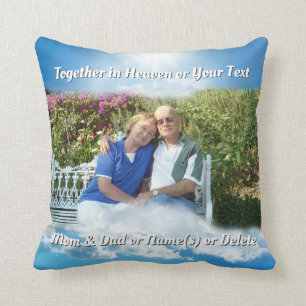 Together in Heaven, Memorial Gifts Loss of Parents Throw Pillow