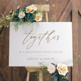 Together Is A Beautiful Place To Be Gold Wedding Foam Board