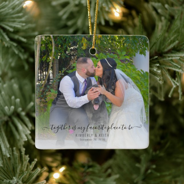 Together is my favorite place to be Wedding Ceramic Ornament (Tree)