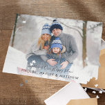 Together is Our Happy Place Christmas Family Photo Jigsaw Puzzle<br><div class="desc">Family Christmas Photo Together is Our Happy Place jigsaw puzzle you can add your photo,  names and a quote by clicking the "Personalize" button</div>