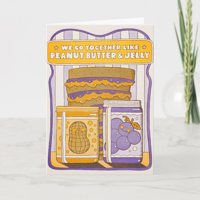 Together Like Peanut Butter & Jelly Letterpress Card (Front)