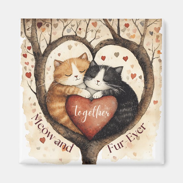 Together Meow and Fur-Ever Love That Lasts  Magnet (Front)