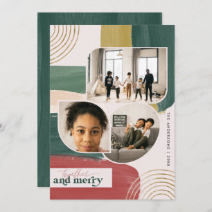 Together & Merry   Modern Abstract Photo Christmas