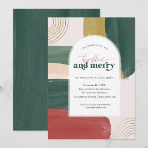 Together & Merry Modern Christmas Party Invitation