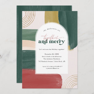 Together & Merry Modern Christmas Party Invitation