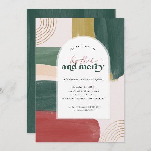 Together  Merry  Modern Christmas Party Invitation