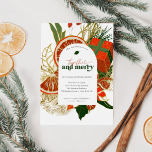 Together & Merry Modern Christmas Party Invitation