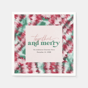 Together & Merry   Modern Christmas Tie Dye Napkins