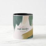 Together & Merry | Modern Monogram Christmas Mug<br><div class="desc">Featuring beautiful abstract paint brush strokes. Modern color palette and gold accents makes these mugs vintage feeling with a modern flair. Classic earth tones of stunning copper tone and dark green are perfect for the holidays. These make great gifts! Stuff a few goodies inside and make someone's day! Add your...</div>