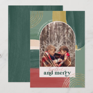 Together & Merry | Photo Arch Modern Christmas Holiday Card