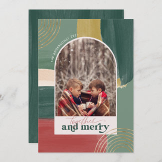 Together & Merry | Photo Arch Modern Christmas Holiday Card