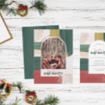 Together & Merry | Photo Arch Modern Christmas Holiday Card<br><div class="desc">Featuring beautiful abstract paint brush strokes and trendy arch framing your favorite photo. Modern color palette and gold accents makes this photo card vintage feeling with a modern flair. Classic earth tones of stunning copper tone and dark green are perfect for the holidays. Add your choice of personalization for a...</div>