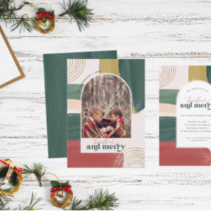 Together & Merry   Photo Arch Modern Christmas Holiday Card