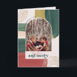 Together & Merry | Photo Arch Modern Christmas Note Card<br><div class="desc">Featuring beautiful abstract paint brush strokes and trendy arch framing your favorite photo. Modern color palette and gold accents makes this photo card vintage feeling with a modern flair. Classic earth tones of stunning copper tone and dark green are perfect for the holidays. Add your choice of personalization for a...</div>