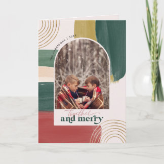 Together & Merry | Photo Arch Modern Christmas Note Card