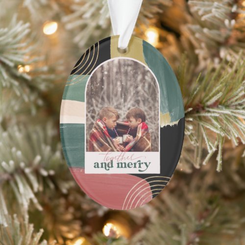 Together  Merry  Photo Arch Modern Christmas  Ornament