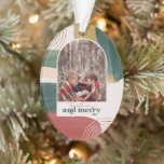 Together & Merry | Photo Arch Modern Christmas Ornament<br><div class="desc">Featuring beautiful abstract paint brush strokes and trendy arch framing your favorite photo. Modern color palette and gold accents makes this ornament vintage feeling with a modern flair. Classic earth tones of stunning copper tone and dark green are perfect for the holidays. Add your choice of personalization to the back....</div>