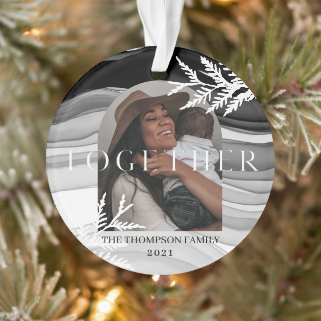 Together Modern & Minimal Japandi Christmas Photo Ornament (Tree)