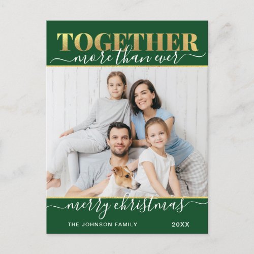 Together More Than Ever Christmas PHOTO Holiday Postcard