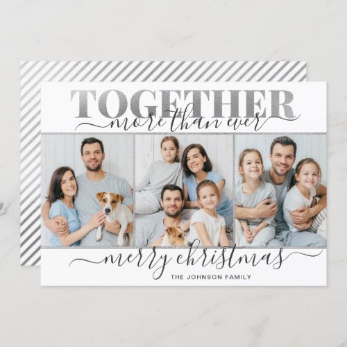 Together More Than Ever Covid Christmas 3 PHOTO Holiday Card