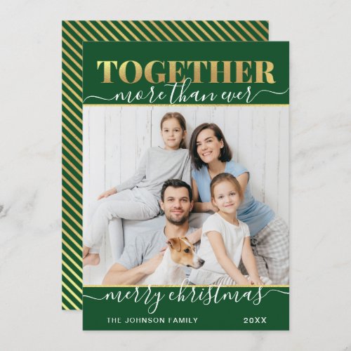 Together More Than Ever Covid Christmas PHOTO Holiday Card