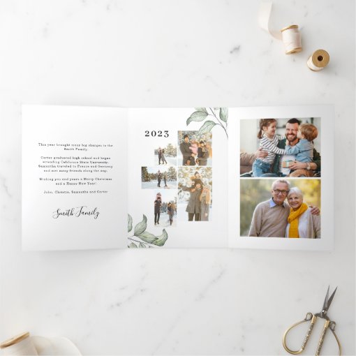 Together Multi Photo Gallery Christmas TriFold Holiday Card Zazzle