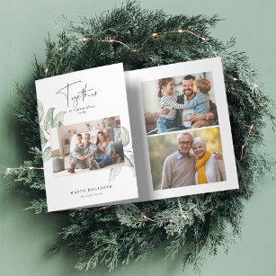 Together Multi Photo Gallery Christmas Tri-Fold Holiday Card