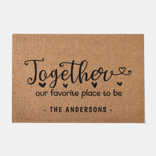 Together Our Favorite Place To Be Cute Couples Doormat